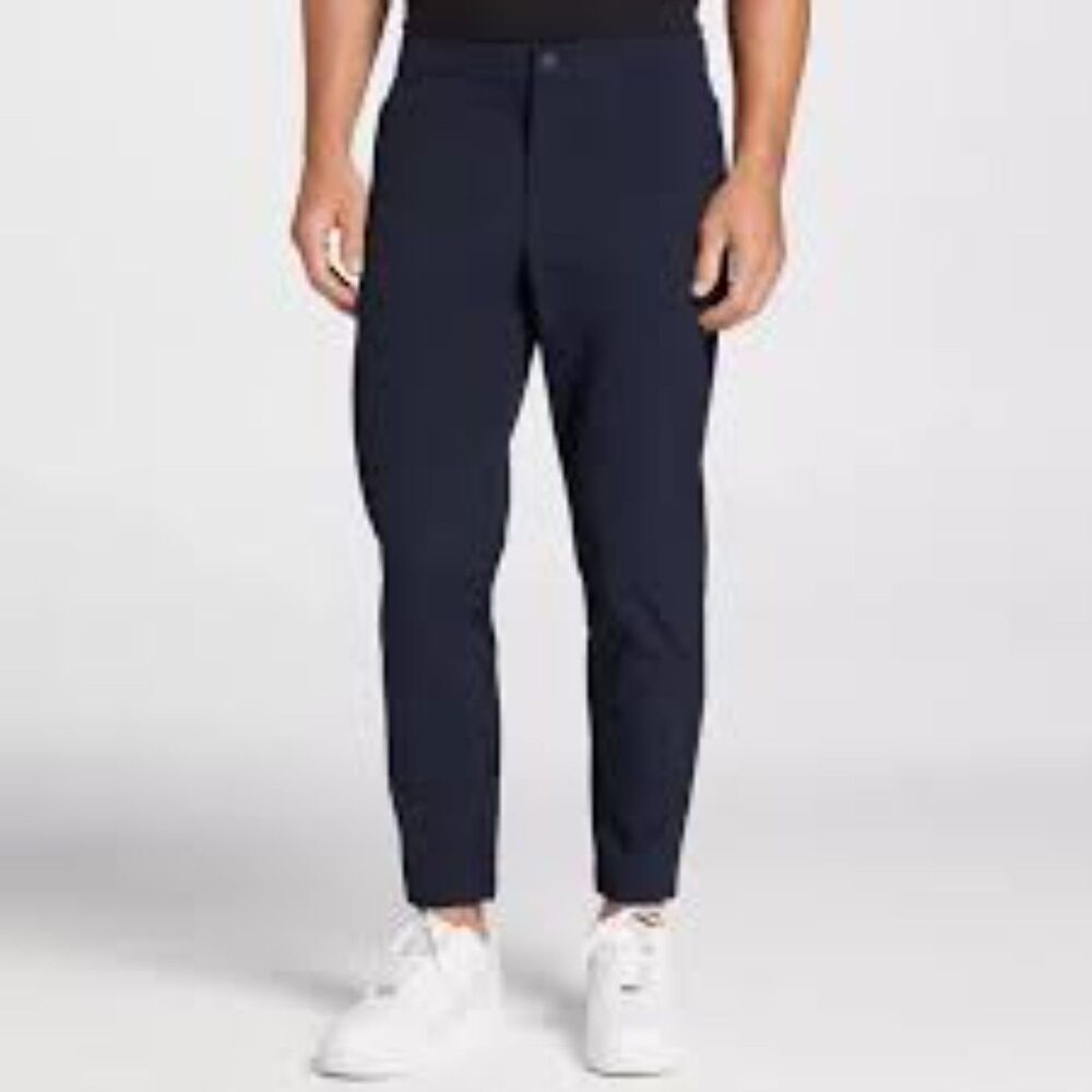 VRST Slim Taper Performance Pants Navy Stretch Athleisure Mens Medium Zip